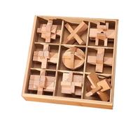 Wooden Puzzle - Educational Assembling Toy, Natural Timber Pieces, Early Development Jigsaw, Brain Teaser Game | Logic Building Set, Portable Travel Activity For Kids Birthday School Classroom