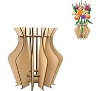 Wooden Puzzle Flower Vase, Flower Vase Building Set, Seamless Fit Wood Craft Hobbies Kit, Display Stand for Roses Cherry Sunflower Tulips Daffodils - for Flower Lovers