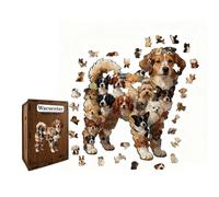 Wooden Puzzle for Adults - 120 Pieces Wooden Dog Jigsaw Puzzle, Creative Interactive Puzzle | Home Family Brain Test Hobbies Party Meeting Adults Children 6+