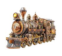 Wooden Puzzle for Adults-185PCS 3D Visual Effect Mechanical Steam Train Unique Shape Advanced Wooden Jigsaw Puzzle for Adult, Challenge Wood Jigsaw Puzzles,Best Gift,Home Decoration (Medium)