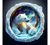 Wooden Puzzle for Adults-200PCS 3D Visual Effect Auroral Polar Bear Unique Shape Advanced Wood Puzzle for Adults,Festival Birthday Gift,Craft Kit (Medium)