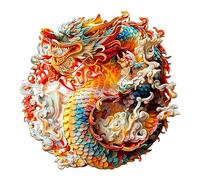 Wooden Puzzle for Adults-200PCS 3D Visual Effect Chinese Dragon Unique Shape Advanced Wooden Jigsaw Puzzle for Adult, Challenge Wood Jigsaw Puzzles,Best Gift,Home Decoration