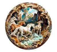 Wooden Puzzle for Adults-200PCS 3D Visual Effect Horse Unique Shape Advanced Wooden Jigsaw Puzzle for Adult, Challenge Wood Jigsaw Puzzles,Best Gift,Home Decoration