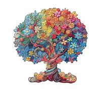 Wooden Puzzle for Adults, 245 Pieces Unique Shaped The Color of Growth Jigsaw Puzzles, Wood Adult Puzzle with Gift Box, Christmas Birthday Gifts for Friends Family (L-13.4 * 13.2in)