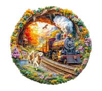Wooden Puzzle for Adults-285PCS 3D Visual Effect Unique Shape Racing The Train Advanced Wooden Jigsaw Puzzle for Adult, Challenge Wood Jigsaw Puzzles,Best Gift,Home Decoration