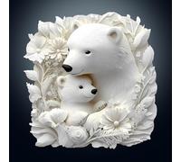 Wooden Puzzle for Adults-295PCS Parent Child Polar Bear Unique Shape Advanced Wood Puzzle for Adults,Holiday Festivals Birthday Gift,Craft Kit (Large)