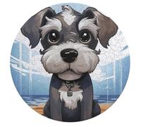 Wooden Puzzle for Adults, Adorable Schnauzer Wooden Jigsaw Puzzle, Unique Animal-Shaped Wood-Cut Puzzle for Family and Friends, Gifts 195pcs