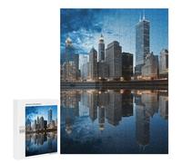 Wooden Puzzle for Adults, Chicago Reflected Printed Puzzle for Adults, Comes with A Beautiful Box