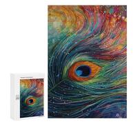 Wooden Puzzle for Adults, Colored Peacock Printed Puzzle for Adults, Comes with A Beautiful Box