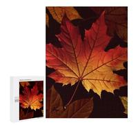 Wooden Puzzle for Adults, Fall Autumn Leaves Printed Puzzle for Adults, Comes with A Beautiful Box