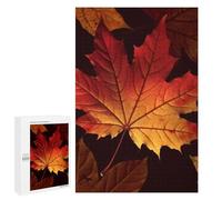 Wooden Puzzle for Adults, Fall Autumn Leaves Printed Puzzle for Adults, Comes with A Beautiful Box