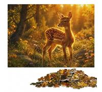Wooden Puzzle for Adults, Fawn in Golden Light, 500 Pieces | Piece-by-piece progress: an activity that can be paused and resumed on weekends.