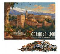 Wooden Puzzle for Adults, Granada, Spain - The Alhambra, 500 Pieces | Section-by-section building: a clear build method on quiet evenings.
