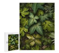 Wooden Puzzle for Adults, Green Leaves And Plants Printed Puzzle for Adults, Comes with A Beautiful Box