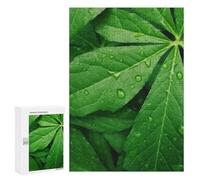 Wooden Puzzle for Adults, Green Leaves Printed Puzzle for Adults, Comes with A Beautiful Box