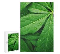 Wooden Puzzle for Adults, Green Leaves Printed Puzzle for Adults, Comes with A Beautiful Box