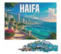 Wooden Puzzle for Adults, Haifa Israel, 1000 Pieces | A flexible puzzle activity: a simple way to organise the image at home.