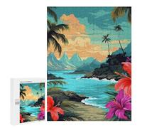 Wooden Puzzle for Adults, Hello Hawaii Printed Puzzle for Adults, Comes with A Beautiful Box