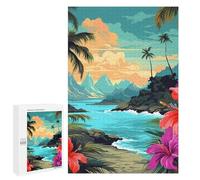 Wooden Puzzle for Adults, Hello Hawaii Printed Puzzle for Adults, Comes with A Beautiful Box