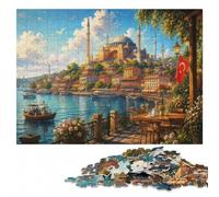 Wooden Puzzle for Adults, Istanbul Cityscape with Hagia Sophia, 1000 Pieces | Adult Puzzle - gift for puzzle lovers with solo or shared puzzle time.