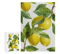 Wooden Puzzle for Adults, Lemon Branch Leaves Printed Puzzle for Adults, Comes with A Beautiful Box