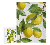 Wooden Puzzle for Adults, Lemon Branch Leaves Printed Puzzle for Adults, Comes with A Beautiful Box