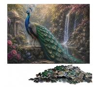 Wooden Puzzle for Adults, Majestic Peacock Displaying Feathers, 300 Pieces | Shared puzzle challenge with quiet evening activity in spare time.