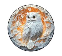 Wooden Puzzle For Adults - Paper Sculpture Owl Puzzle 150 Pieces, Effect Round Three-dimensional Wooden Puzzle, Unique Animal Shape Wooden Challenging Puzzle Adult Gift, 11.4 x 11.3 Inches