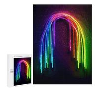 Wooden Puzzle for Adults, Rainbow Neon Printed Puzzle for Adults, Comes with A Beautiful Box