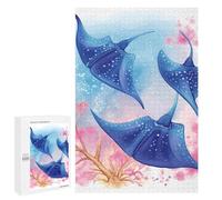 Wooden Puzzle for Adults, Sea Animals Stingrays Printed Puzzle for Adults, Comes with A Beautiful Box
