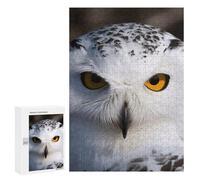 Wooden Puzzle for Adults, Snowy Owl Eyes Printed Puzzle for Adults, Comes with A Beautiful Box