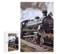 Wooden Puzzle for Adults, Steam Locomotive Train2 Printed Puzzle for Adults, Comes with A Beautiful Box