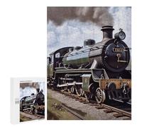 Wooden Puzzle for Adults, Steam Locomotive Train2 Printed Puzzle for Adults, Comes with A Beautiful Box
