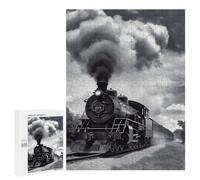 Wooden Puzzle for Adults, Steam Train Clouds Printed Puzzle for Adults, Comes with A Beautiful Box