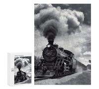 Wooden Puzzle for Adults, Steam Train Clouds Printed Puzzle for Adults, Comes with A Beautiful Box