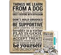 Wooden Puzzle for Adults, Things We Learn From A Dog, 300 Pieces | Jigsaw Puzzle Gift - sorting by colour, shape or image area on weekends.