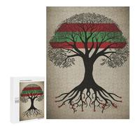 Wooden Puzzle for Adults, Tree of Life Palestinian Flag Printed Puzzle for Adults, Comes with A Beautiful Box