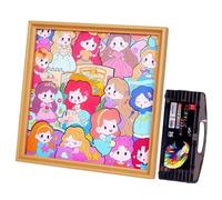 Wooden Puzzle Frame, Coloring Educational Toy, 12 Inch Paintable Jigsaw Puzzle Cartoon Design, Kids Activity Set with Durable Build, Learning Toy with Creative Style, Boys and Girls for Home Travel