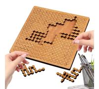 Wooden Puzzle Game - Educational Shape Matching Activity, Creative Logic Board, Sturdy Handmade Fun Set | during youth study leisure bonding hobby home office classroom friends relatives entertainment