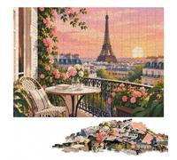 Wooden Puzzle Gift, Adults, Paris Balcony View, 1000 Pieces | Section-by-section building - easier piece organisation in spare time.