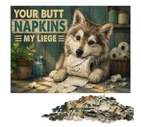 Wooden Puzzle Gift, Adults, Your Butt Napkins My Liege, 1000 Pieces | For home use: Adult Jigsaw Puzzle: border-first or section-first building options on weekends.