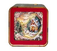 Wooden Puzzle Lamp - 9.5cm DIY Night Light, Rechargeable USB Mood Lighting, Decorative Puzzle Table Lamp | Creative Wooden Assembly Night Light Decor for Bedroom Living Room Study Worksppace Cafe