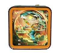 Wooden Puzzle Lamp - 9.5cm DIY Night Light, Rechargeable USB Mood Lighting, Decorative Puzzle Table Lamp | Creative Wooden Assembly Night Light Decor for Bedroom Living Room Study Worksppace Cafe