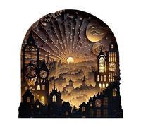 Wooden Puzzle Light for Adults - Wooden Luminous Puzzle Night Lamp - USB Rechargeable Puzzle Night Light - Wooden Puzzle Night Light for Puzzle Lovers