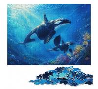 Wooden Puzzle, Picture Jigsaw, Orca Killer Whale Underwater, 1000 Pieces | For gifting: Jigsaw Puzzle - screen-free tabletop leisure in spare time.
