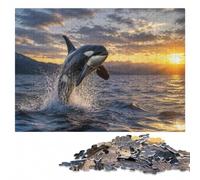 Wooden Puzzle, Picture Jigsaw, Royal Orca Whale Killer, 1000 Pieces | Jigsaw Puzzle: thoughtful year-end gift, screen-free home activity.