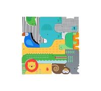 Petit Collage: Shaped Wooden Puzzle - Safari | Includes 12 Wooden Animal Pieces | Follow The Guide or Make Your Own Safari Adventure | Great for Ages 3+