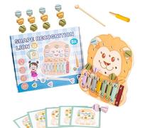 Wooden Puzzle, Screw-Turning Shape Sorter with Colorful Blocks, Wooden Early Learning Toy for Fine Motor Skill Development, Hand-Eye Coordination Game for 1-3 Years