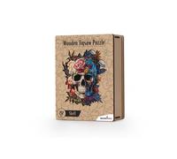 Recent Toys Wooden Jigsaw Puzzle Fantasy Skull for Adults and Kids.232 Piece puzzle, large size 29 x 34 cm with Unique Shaped pieces. Includes wooden storage gift box and stand.