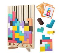 Wooden Puzzle Tetris Educational Toy Montessori Games 3 4 5 6 Years Intelligence Jigsaw Brain Toy Colorful Geometric Blocks Tetris Gift for Kids